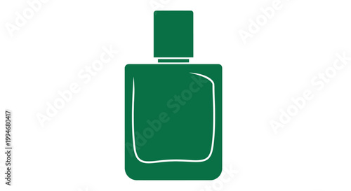 Green perfume bottle illustration.