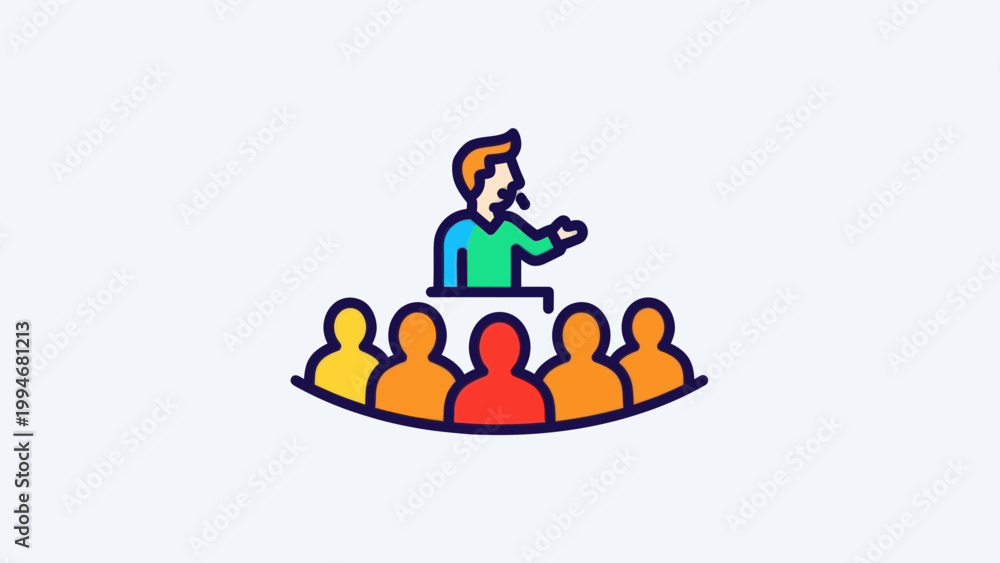 Fototapeta premium Speaker Addressing Audience in a Meeting