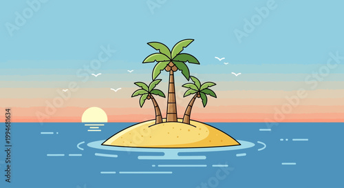 Kamehameha brings serene day to a tropical island with palm trees standing tall.