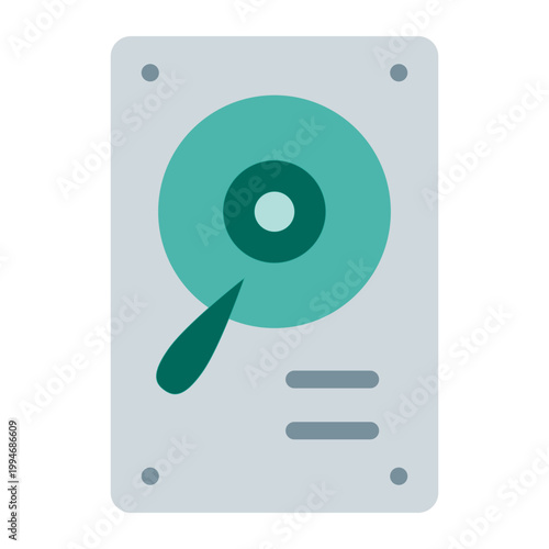 Hard Drive Vector Flat Icon Design