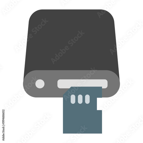 Card Reader Vector Flat Icon Design