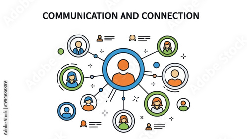 Abstract Network of People Communicating and Connecting