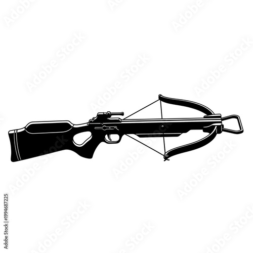 Crossbow with stock and scope.