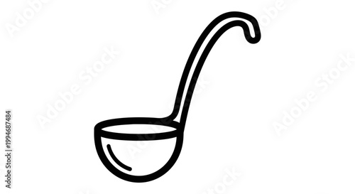 Ladle kitchen utensil for serving food.