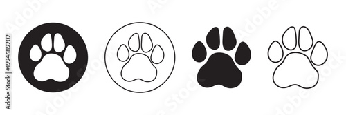 Different animal paw print vector illustrations
