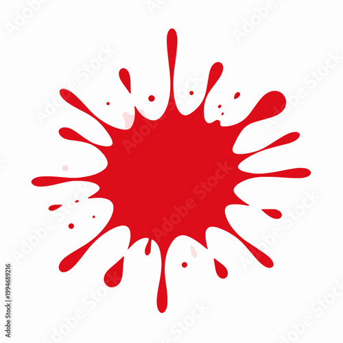 Vibrant red graffiti paint splatter abstract tag grunge illustration. Energetic street art element design.