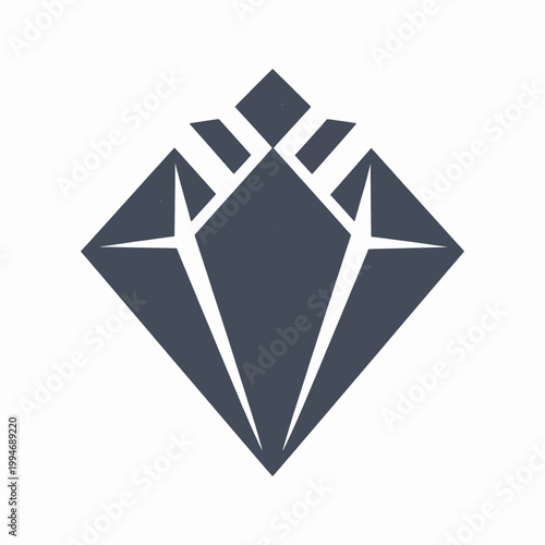 Vintage grunge diamond emblem badge vector illustration, distressed pennant award insignia for rustic branding and signage design