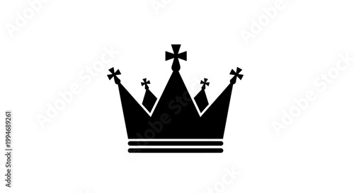 Black crown symbol royal icon.