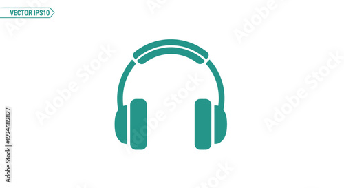 Green Headphones Music Listening Device.