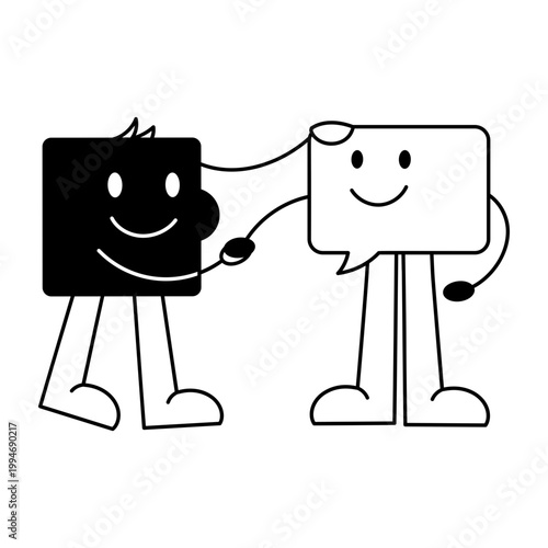 Glyph style icon representing collaboration