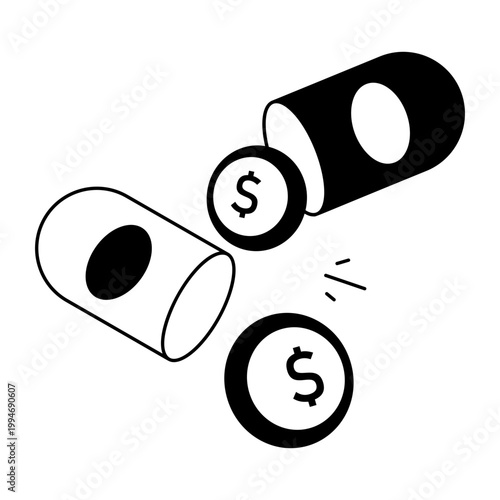 Glyph style icon representing wealth