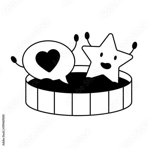 Glyph style icon representing reaction