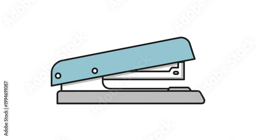 Office stapler in blue color metal.
