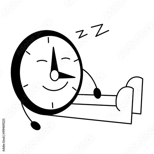 A glyph style icon showing sleep time