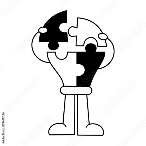 Glyph style icon representing problem solving