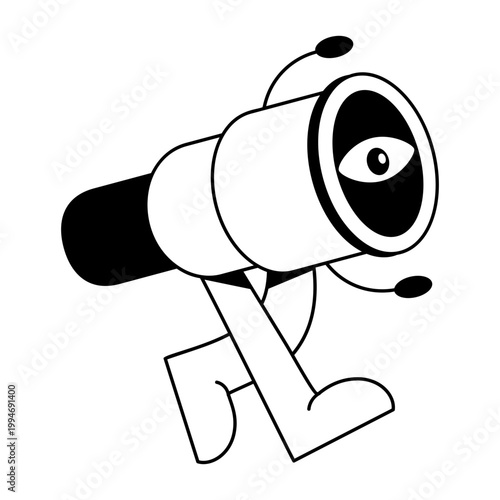 A glyph style icon showing foresight