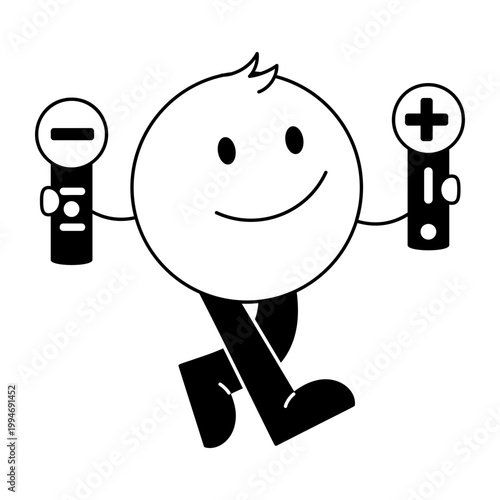 A glyph style icon showing gaming console