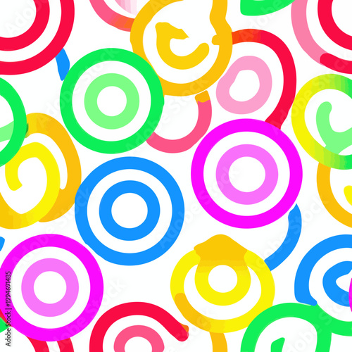 Abstract Colorful Concentric Circles Pattern