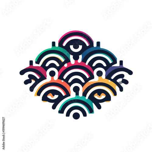 Abstract Colorful Wave Pattern Design