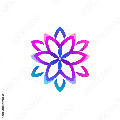 Abstract Geometric Flower Logo with Gradient Colors