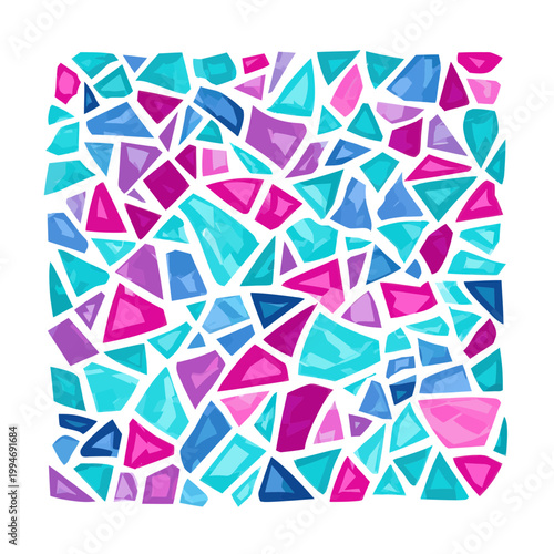 Abstract Geometric Mosaic Pattern of Colorful Fragments