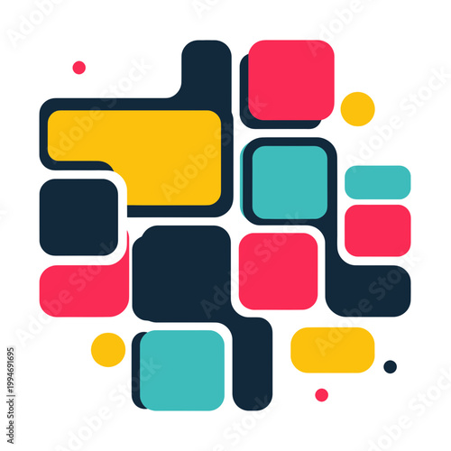 Abstract Geometric Shapes Design in Vibrant Colors