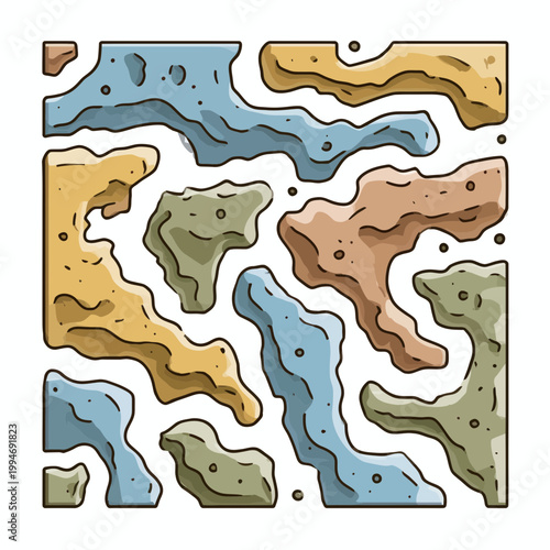 Abstract Organic Shapes Pattern With Earthy Tones