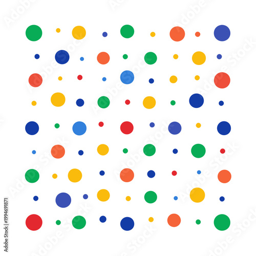 Array of Colorful Dots in a Geometric Pattern