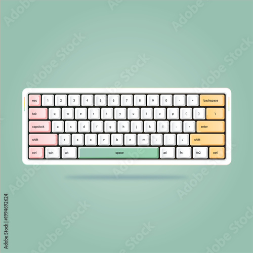 Mechanical keyboard vector