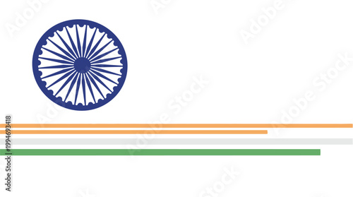 Vibrant Indian flag design with Ashoka Chakra and tricolor stripes representing national pride and independence day celebration