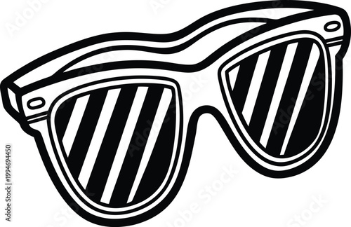 Stylish Fashionable Sunglasses with Striped Lenses a Classic Accessory for Sunny Weather