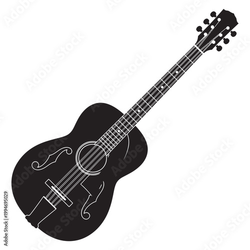 Acoustic Guitar Silhouette – Musical Instrument Illustration