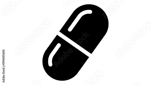 Pill icon, capsule medicine symbol, pharmaceutical sign, vector illustration isolated on white background