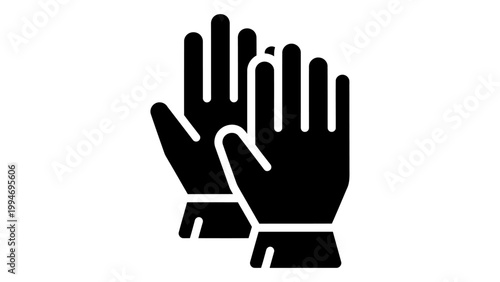 Pair of protective work gloves icon, safety equipment for construction and industrial tasks, vector illustration