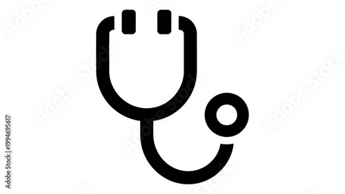 Stethoscope icon, medical diagnostic tool symbol, healthcare and medicine concept, simple flat vector design for apps an