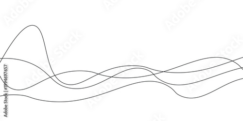 Line art abstract vector illustration. Wavy lines vector background design pattern eps10