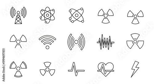Collection of various technology icons.