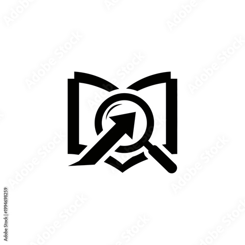 Black and white logo design element.