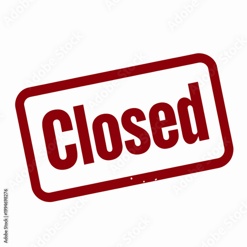 Permanent Closed Stamp Icon: Warning Signage and Business Closure Restriction Graphic