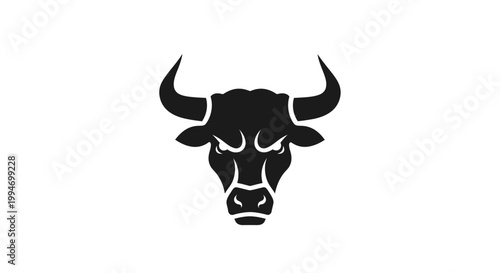 Black bull head logo design.