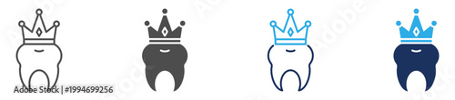 dental crown multi purpose icon set
