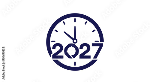 New Year 2027 Clock Time.