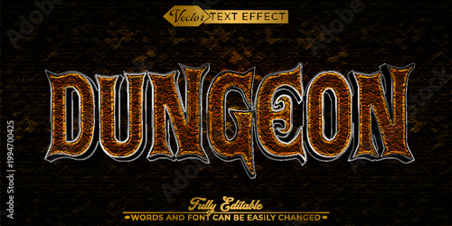  Dark Dungeon Fantasy Adventure Typography Vector Fully Editable Smart Object Text Effect