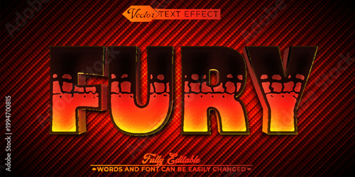  Intense Fury Rage Energy Typography Vector Fully Editable Smart Object Text Effect