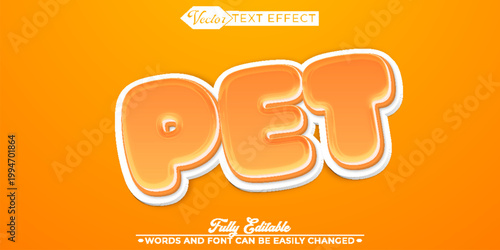  Cute Pet Companion Animal Typography Vector Fully Editable Smart Object Text Effect