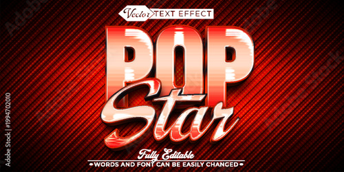  Glittering Pop Star Music Idol Typography Vector Fully Editable Smart Object Text Effect