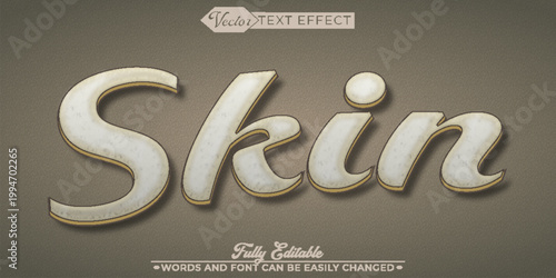  Natural Skin Texture Human Organic Typography Vector Fully Editable Smart Object Text Effect