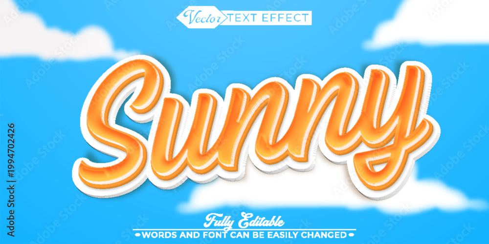 Obraz premium Bright Sunny Day Summer Typography Vector Fully Editable Smart Object Text Effect