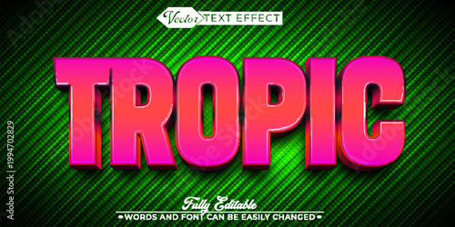  Tropical Tropic Island Paradise Typography Vector Fully Editable Smart Object Text Effect
