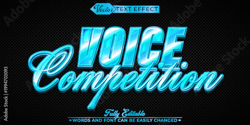  Exciting Voice Competition Singing Show Typography Vector Fully Editable Smart Object Text Effect